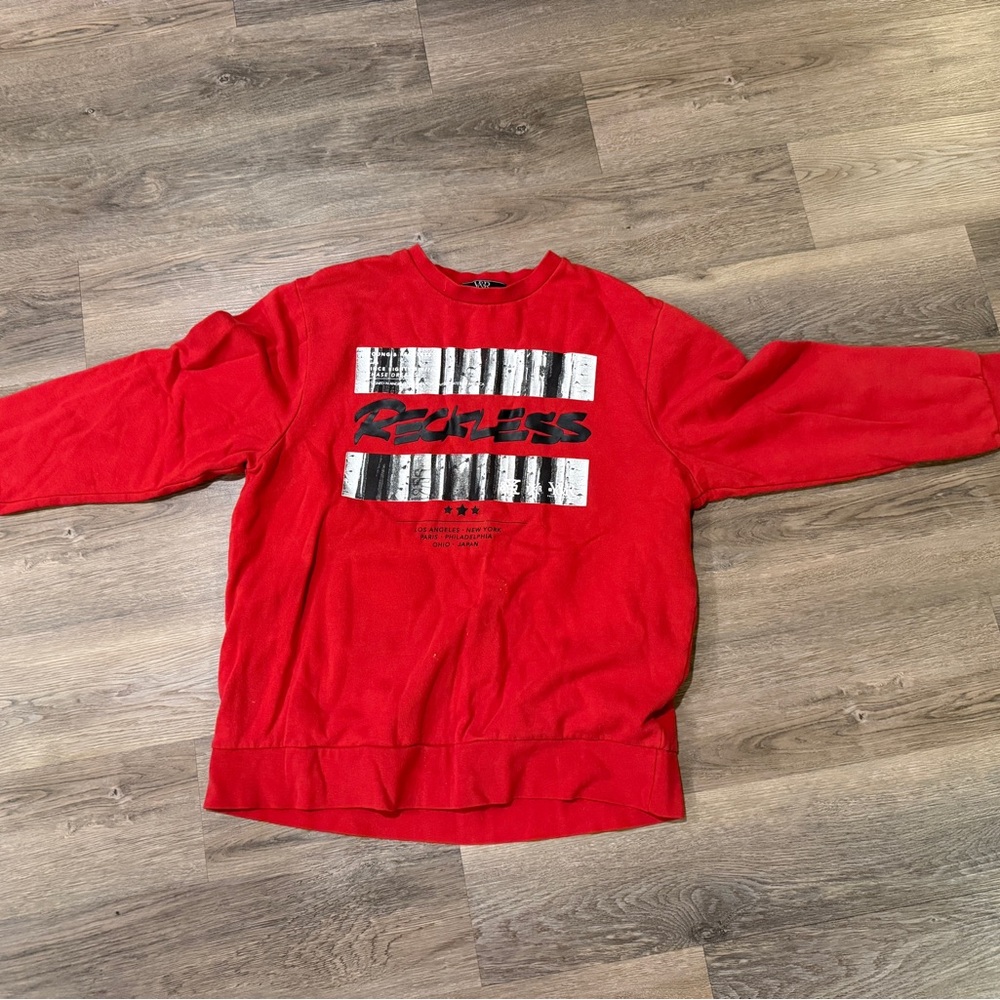 Young & Reckless Red Graphic Crewneck Sweater
